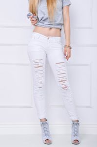 Rurki jeansy damskie rozcięcia